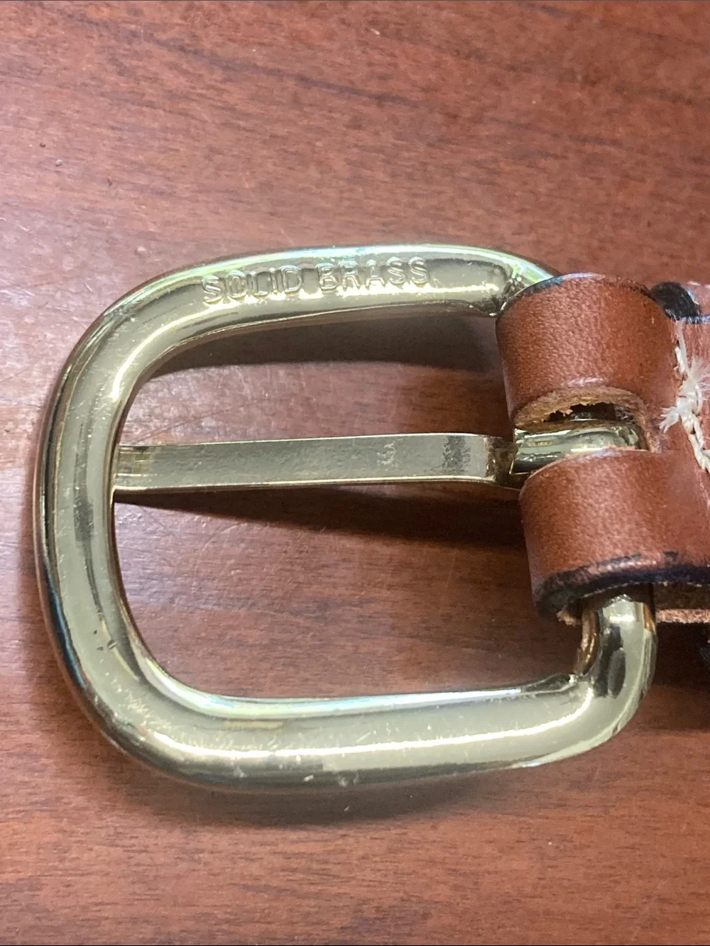 Bullington LEATHER/FABRIC Belt w/bRASS Buckle SIZE: 40 TAN Golden Retriever